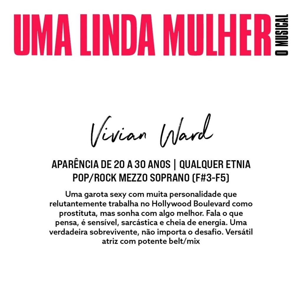 Musical "Uma Linda Mulher" abre inscrição para audições. Foto: Divulgação