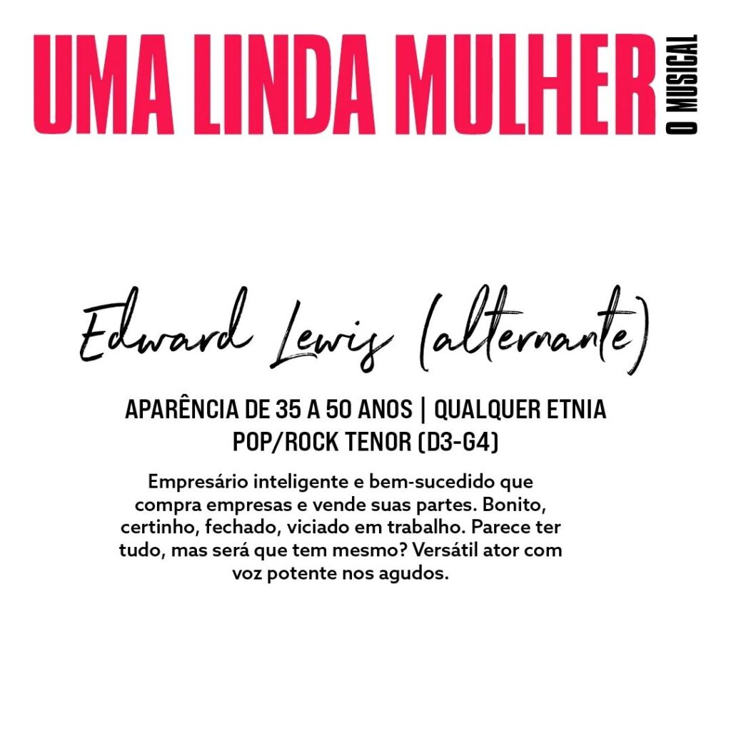 Musical "Uma Linda Mulher" abre inscrição para audições. Foto: Divulgação