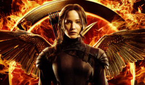 Jennifer Lwrence como Katniss Everdeen na adaptação de Jogos Vorazes, um dos maiores best sellers mundial.