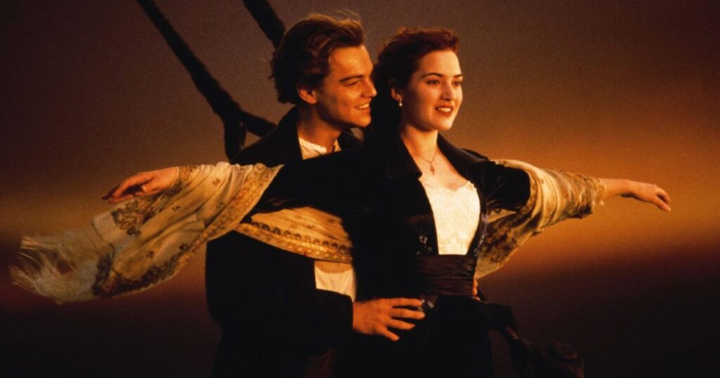 O longa "Titanic", de James Cameron, será relançado nos cinemas em formato 3D e 4K. O relançamento ocorre devido a comemoração de 25 anos do lançamento do longa, que veio em 1997. Foto: Reprodução/VOX