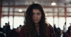 Zendaya como Rue na série "Euphoria"