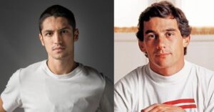 Gabriel Leone será Ayrton Senna em série da Netflix. Foto: Reprodução/Internet. Montagem: Hipérion Blog.