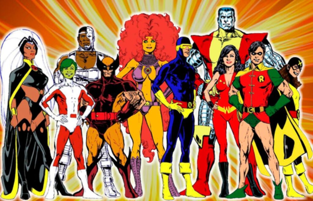 X-Men (Marvel) e Jovens Titãs (DC). Foto: Reprodução/Internet.