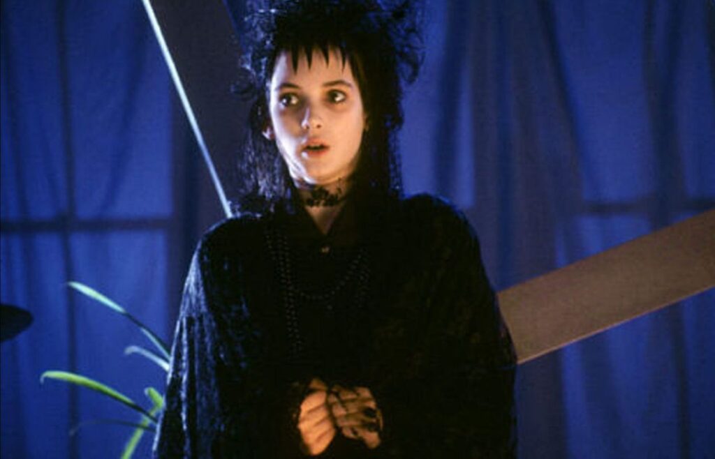 Winona Ryder em Beetlejuice (1988). Foto: Reprodução/Internet.