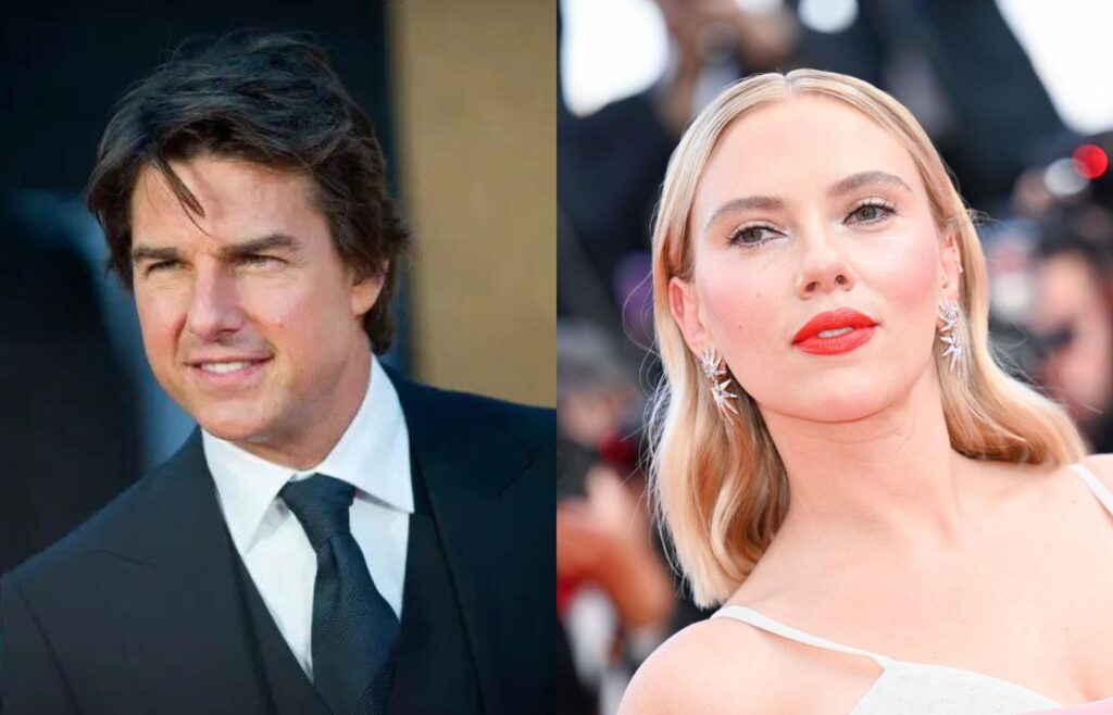 Tom Cruise e Scarlett Johansson podem trabalhar em um projeto juntos. Foto: Reprodução/Internet. Montagem: Blog Hipérion.