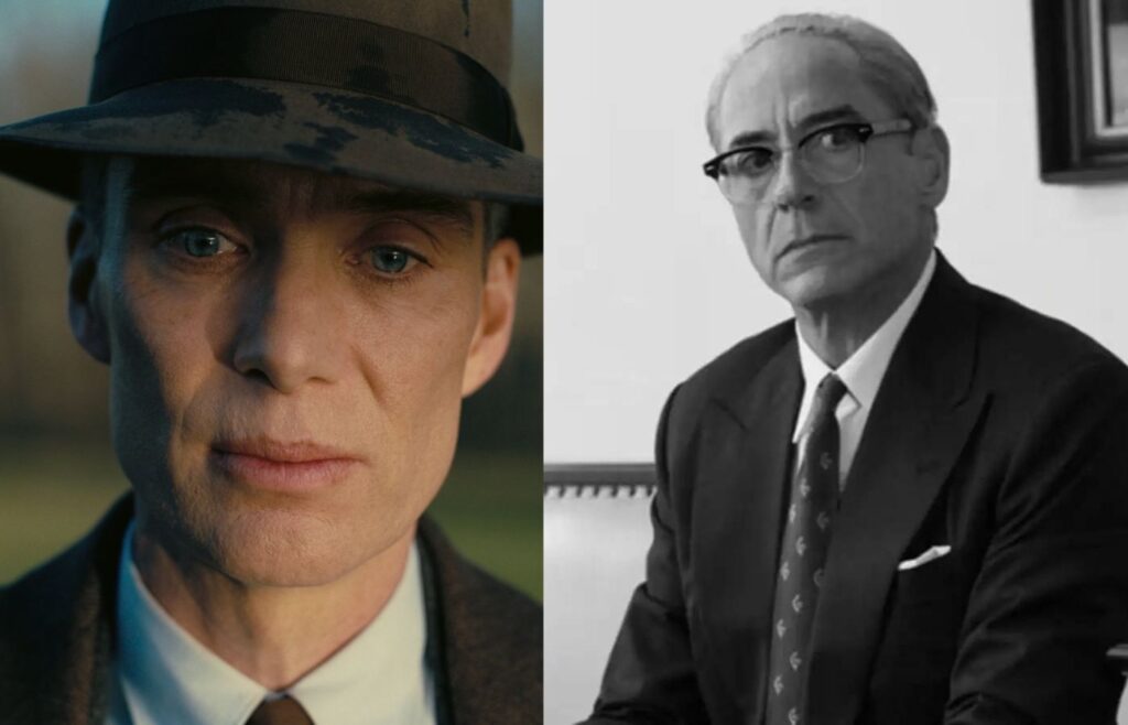 Cillian Murphy e Robert Downey Jr. para Oppenheimer. Foto: Divulgação.