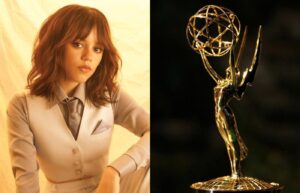 Jenna Ortega pode fazer história no Emmy deste ano. Fotos: Reprodução/THR/Internet. Montagem: Blog Hipérion.