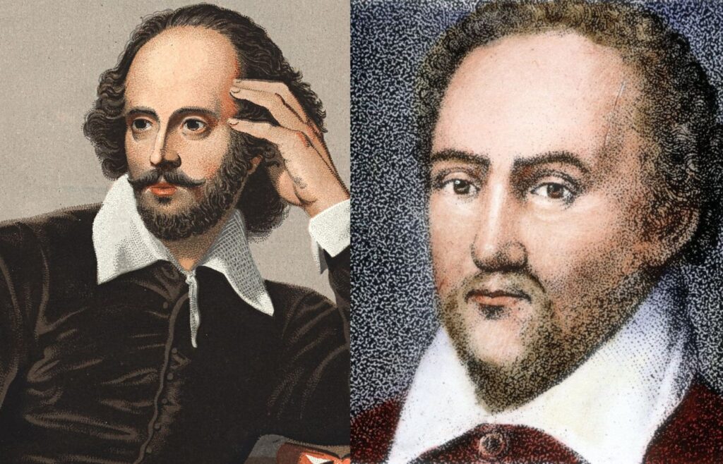 William Shakespeare e Richard Bubage. Foto: Google/ Montagem: Blog Hipérion.