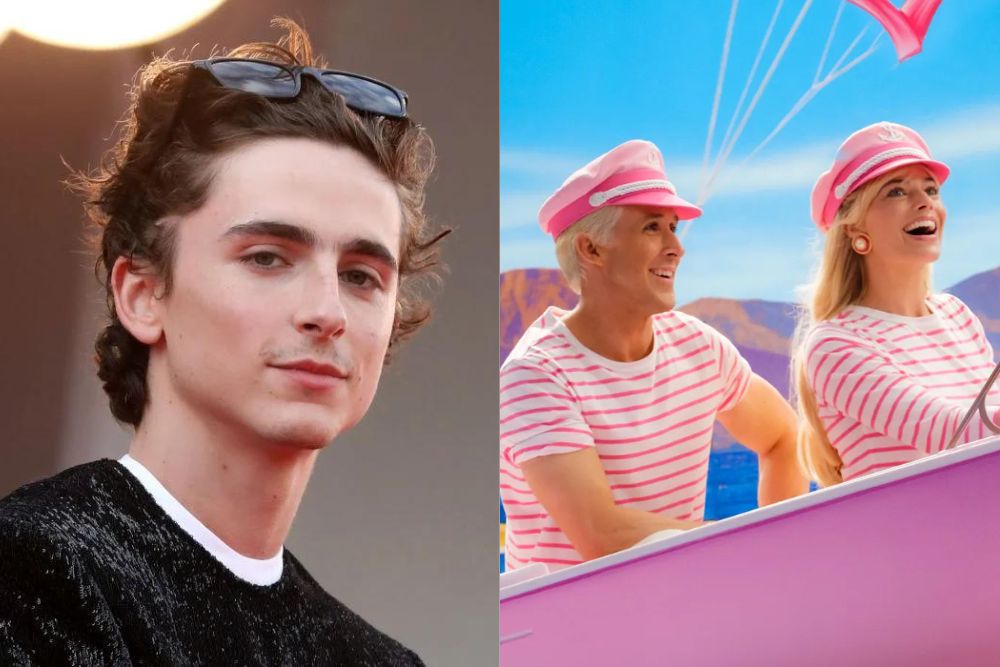 Greta Gerwig revela que Timothee Chalamet lamentou não estar em Barbie. Fotos: Reprodução/Internet. Montagem: Blog Hipérion.
