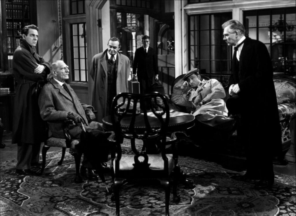 Cena de "O Vingador Invisível" (1945), adaptação de Agatha Christie. Foto: Wikipédia.