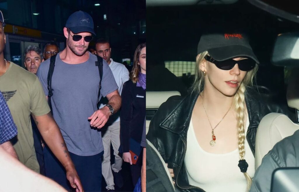 Chris Hemsworth e Anya Taylor-Joy chegam ao Brasil para a CCXP. Foto: Reprodução/Twitter. Montagem: Blog Hipérion.