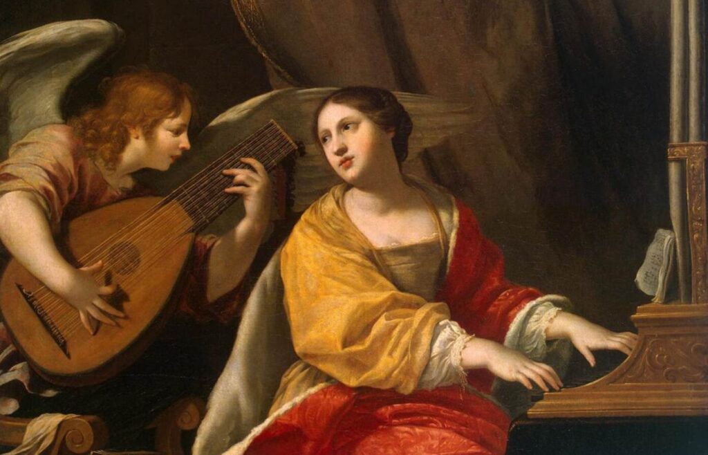 Santa Cecília, mulher que honra o Dia do Músico. Foto: Reprodução/Internet.