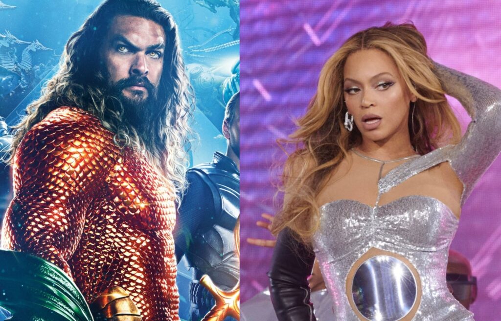 Aquaman 2 e Beyoncé estreiam na bilheteria brasileira. Fotos: Divulgação. Montagem: Blog Hipérion.