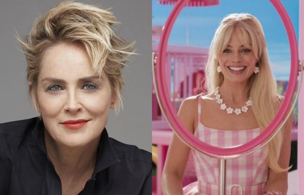 Sharon Stone revela ter tentado fazer filme de Barbie nos anos 90. Fotos: Divulgação. Montagem: Blog Hipérion.