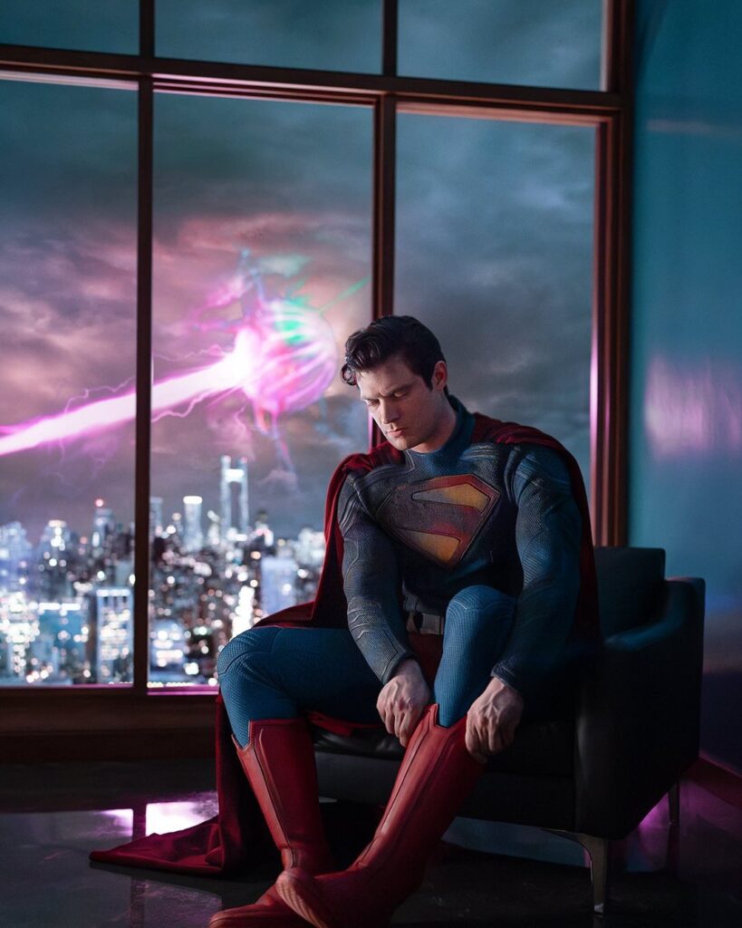 David Corenswet como Superman. Foto: Threads/@jamesgunn.