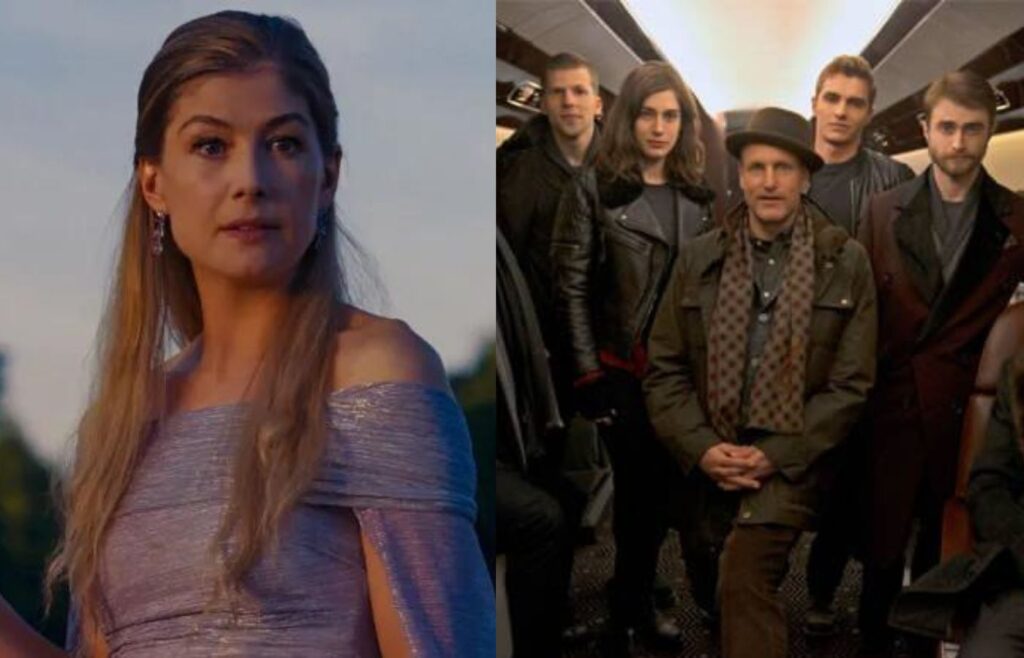 Rosamund Pike entra para o elenco de Truque de Mestre 3. Fotos: Reprodução/Prime Video/Divulgação. Montagem: Blog Hipérion.