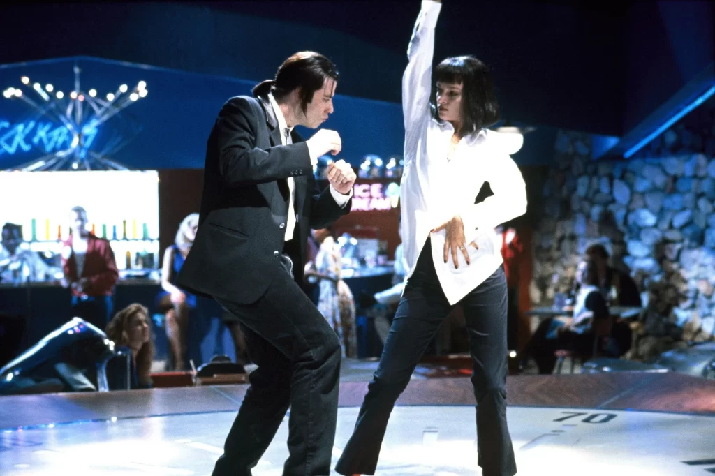 John Travolta e Uma Thurman em "Pulp Fiction" (1994). Foto: Reprodução.