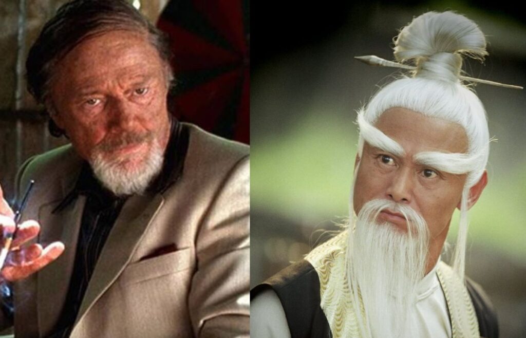 Michael Parks (à direita) e Gordon Liu (à esquerda) em Kill Bill. Vol. 2. Foto: Reprodução/Miramax.
Montagem: Blog Hipérion.