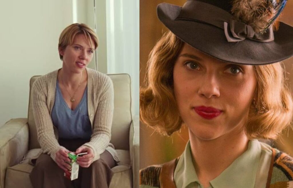 Scarlett Johansson em "Histórias de Um Casamento" e "Jojo Rabbit". Fotos: Divulgação 
Montagem: Blog Hipérion.