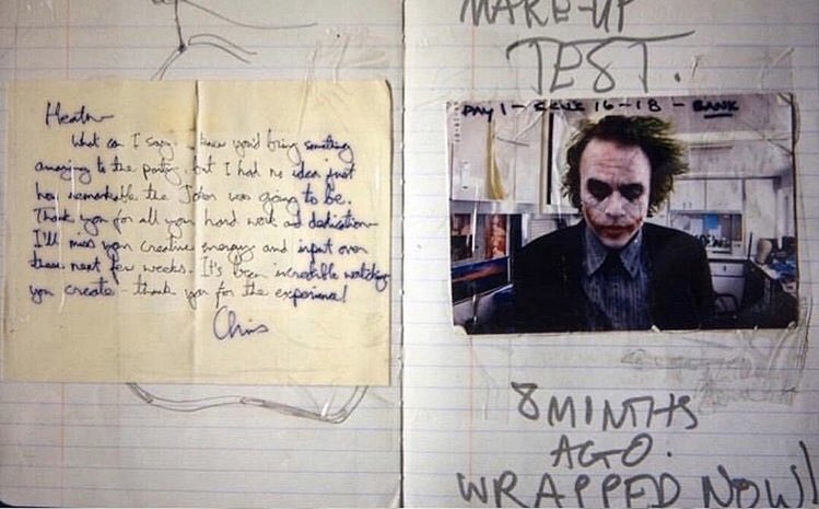 Diário do Coringa feito por Heath Ledger. Foto: Divulgação.