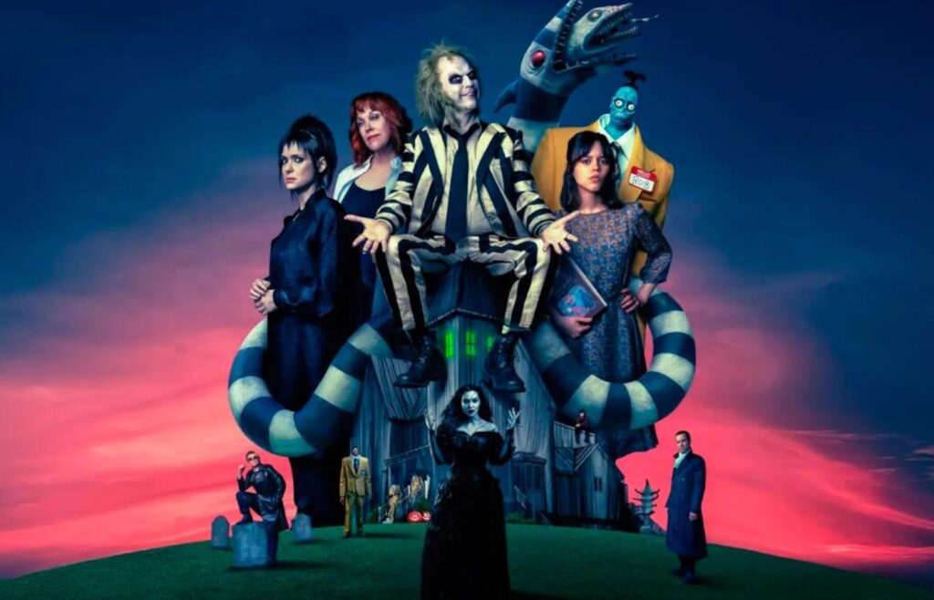 Beetlejuice 2 tem grande estreia nas bilheterias. Foto: Divulgação.