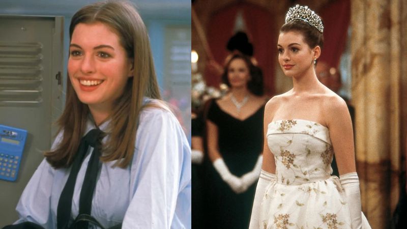 A Importância dos figurinos em filmes. 
Diário da Princesa. Fotos: Reprodução/Walt Disney Pictures. 
Montagem: Blog Hipérion.