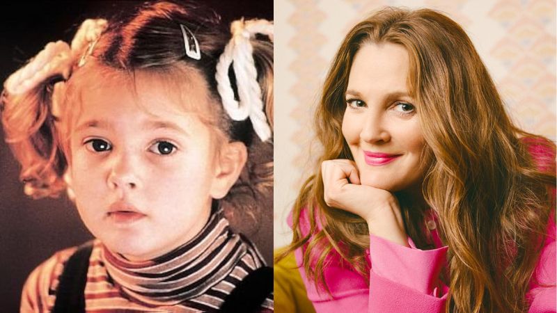 Dia das Crianças. Drew Barrymore. Fotos: Reprodução. Montagem: Blog Hipérion.