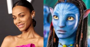 Como Zoe Saldaña entrou para Avatar. Avatar 3 está em exibição nos cinemas. Foto: Reprodução. Montagem: Blog Hipérion.