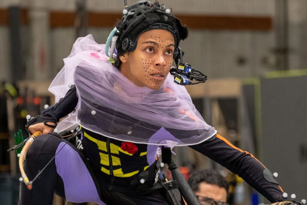 Zoë Saldaña gravando "Avatar 3". Foto: Divulgação.