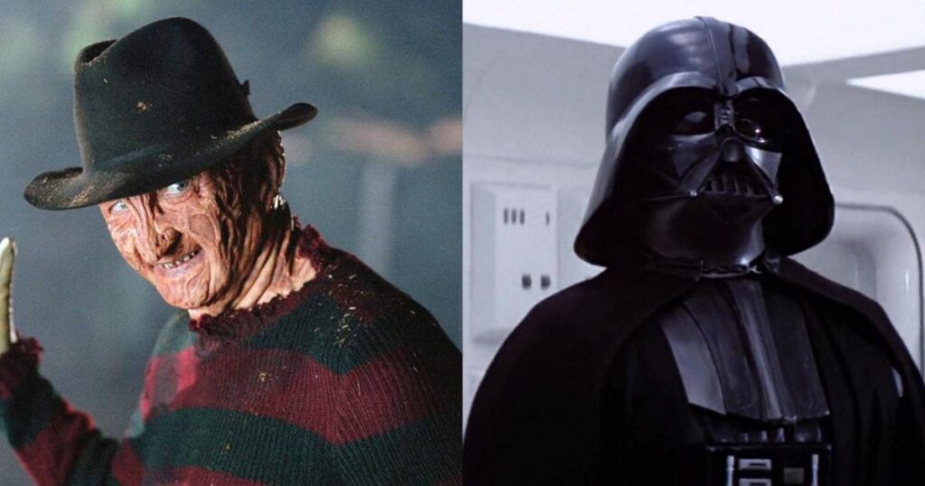 Freddy Krueger e Star Wars: uma conexão curiosa que brilha os olhos de qualquer cinéfilo. Fotos: Reprodução. Montagem: Blog Hipérion